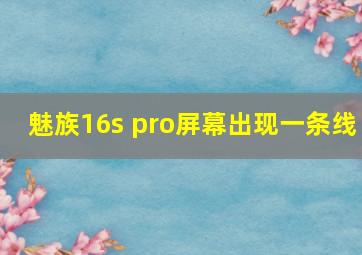 魅族16s pro屏幕出现一条线